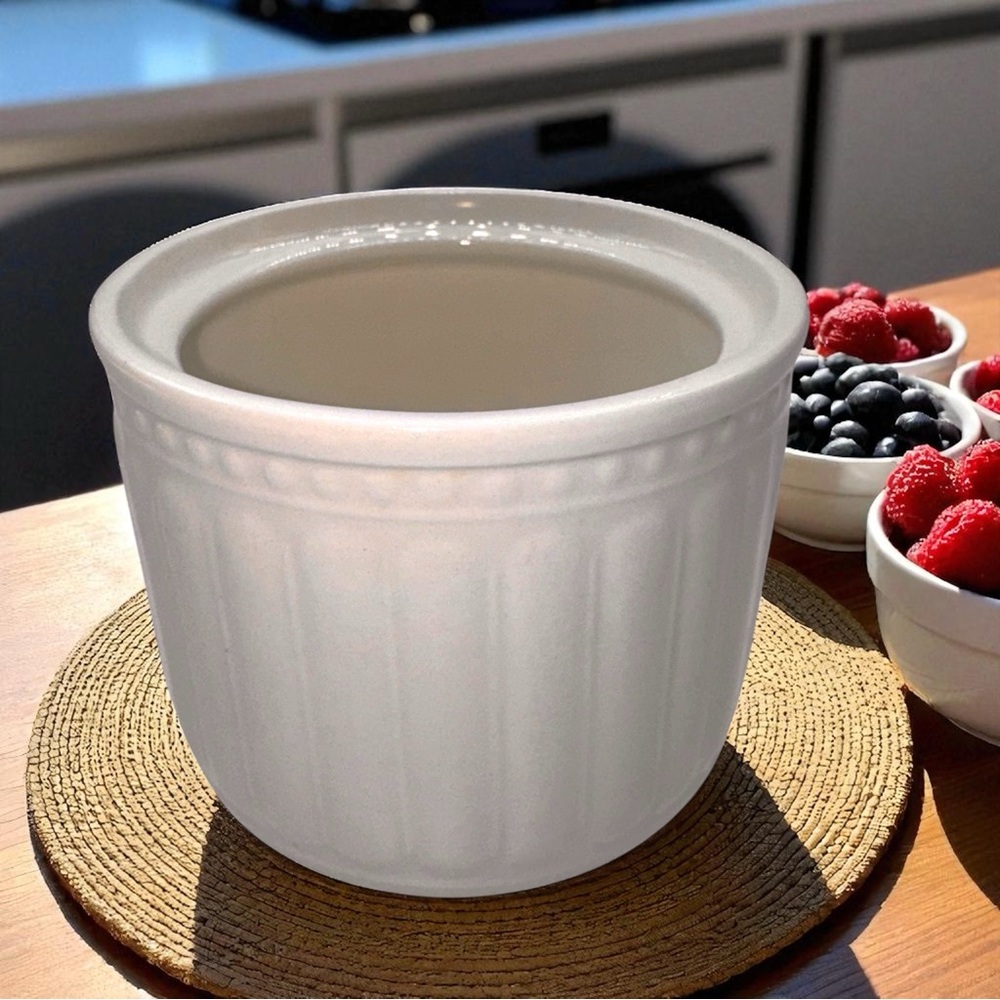 Vintage Replacement Oneida Athena Stoneware Sugar Canister Jar Fluted Bands